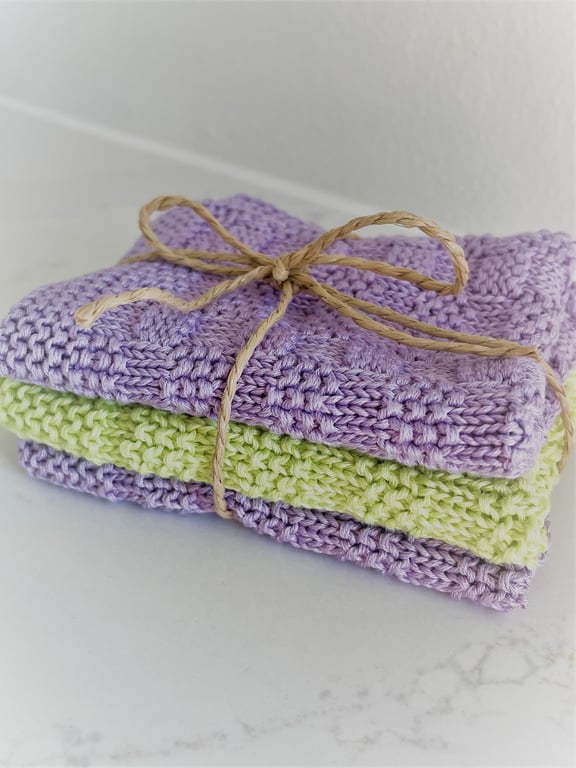 Opskrift: gæstehåndklæder med perlestrik billede 2