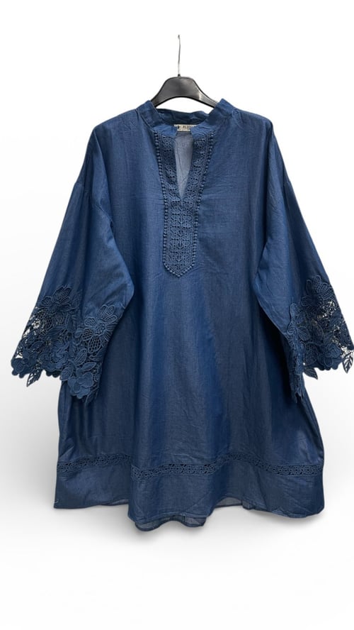 Trille Tunic, Denim blue. Onesize 38-48. (2)