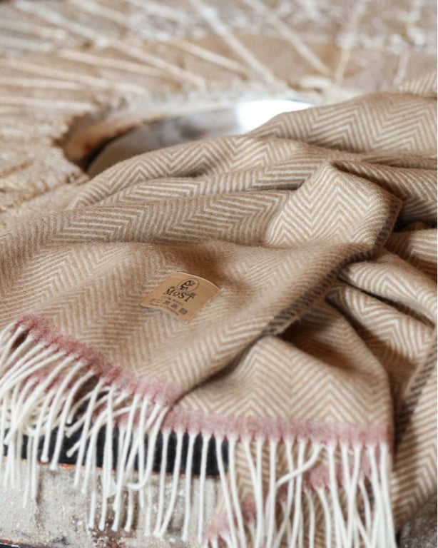 Uldplaid - Denver Crema 200 x 140 cm. billede 2