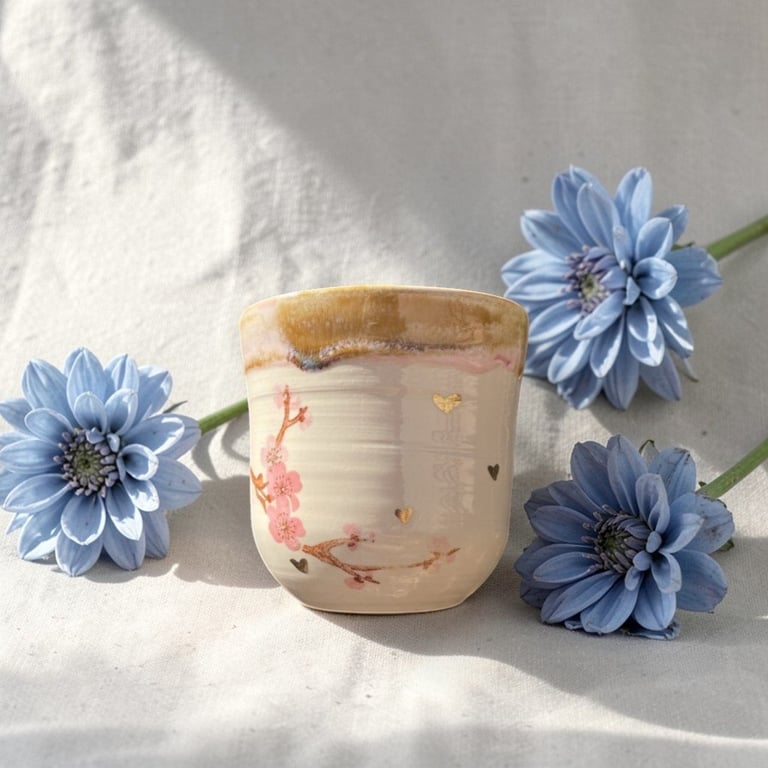 Sakura Kop uden hank – håndlavet keramik