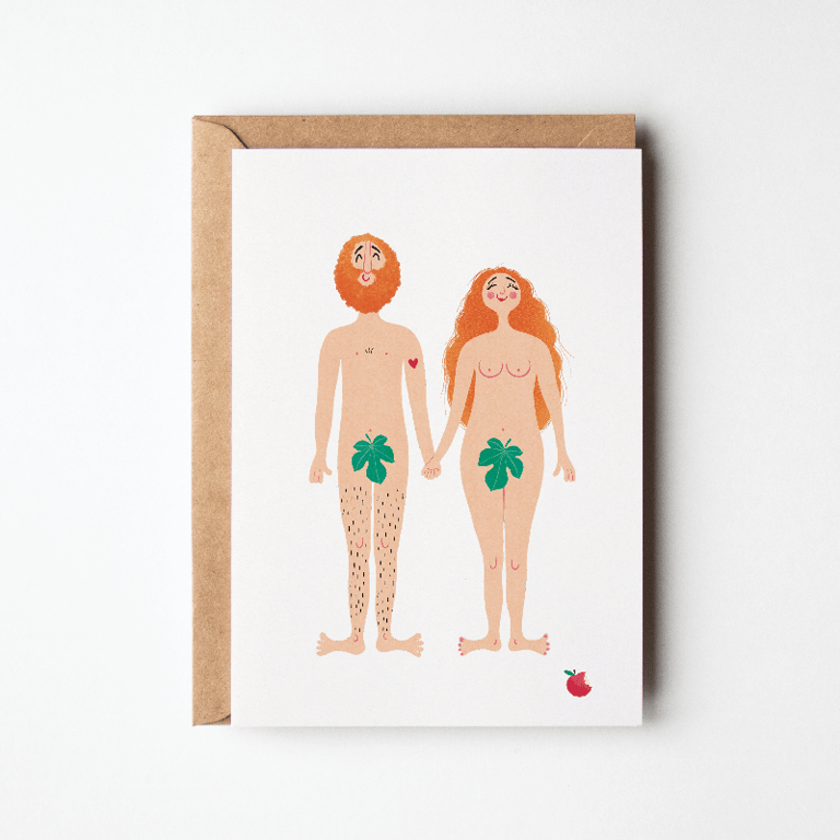 Eva &amp; Adam – orange – kort