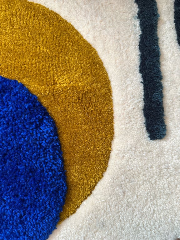 Tuftet gulvtæppe – Abstrakt kunst – Blanding af uld og akryl  billede 2