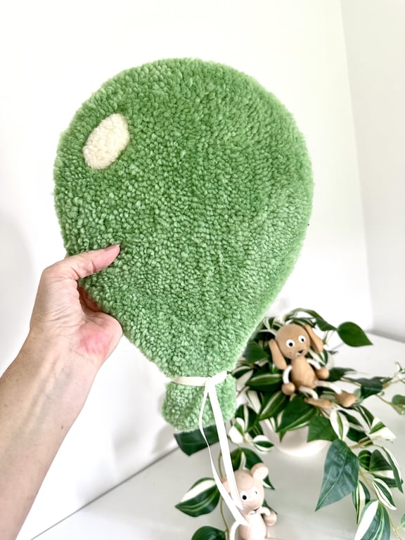 Tuftet farverig ballon (stor)- Håndlavet vægkunst i 100% uld. billede 2