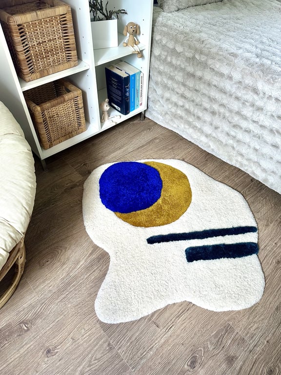 Tuftet gulvtæppe – Abstrakt kunst – Blanding af uld og akryl  billede 5