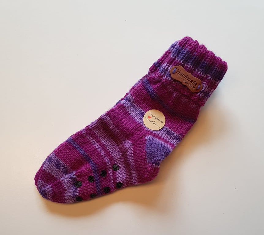 Skridsikre uldsokker størrelse 24-25