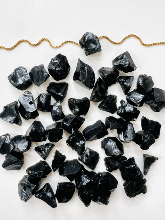 Sort Obsidian RAW- vedhæng  billede 2