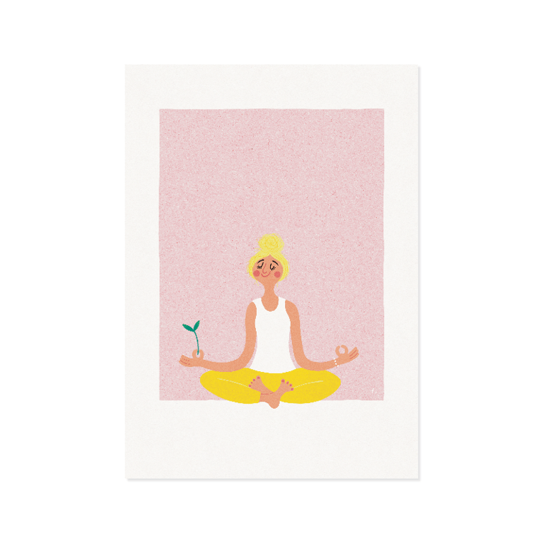 Planteyoga – gul – plakat