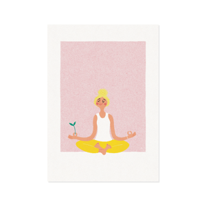 Planteyoga – gul – plakat – produktbillede