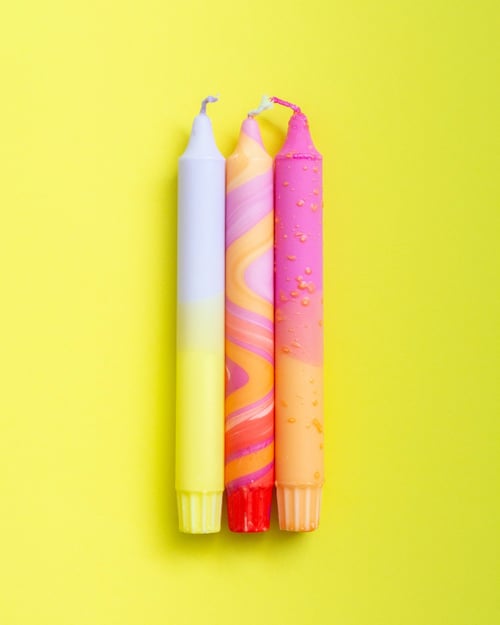 Lys: Koniske stearinlys- 3 pakke/sommer