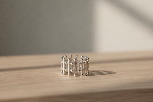 Bar Bead ring – sølv