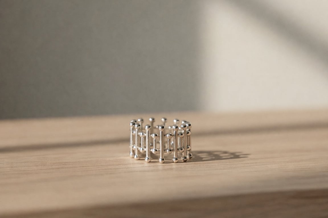 Design Ring i Sølv - Justerbar