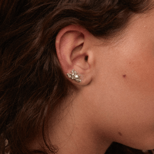 INEL Bubble Bug Crawler Earrings Silver – produktbillede