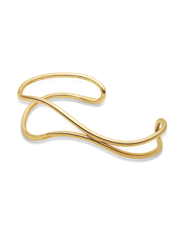 INEL Ocean Waves Bracelet Gold-Plated Silver billede 3