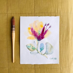 2 Vilde enkle blomster - originale akvareller – produktbillede