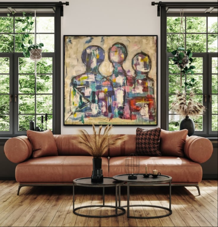 # 1159 Kunstmaleri 120 X 120 cm SOLD billede 3