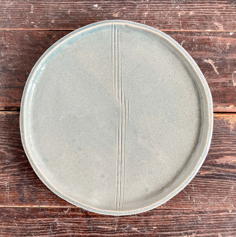 Frokost/kagetallerken, lys himmelblå