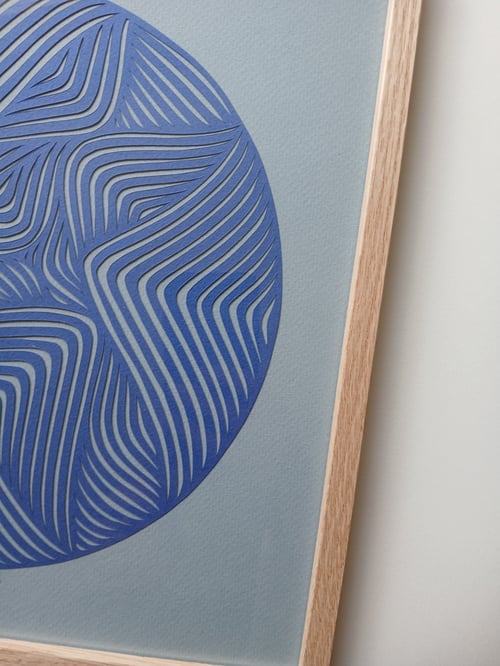 30x30cm papercut, indrammet 