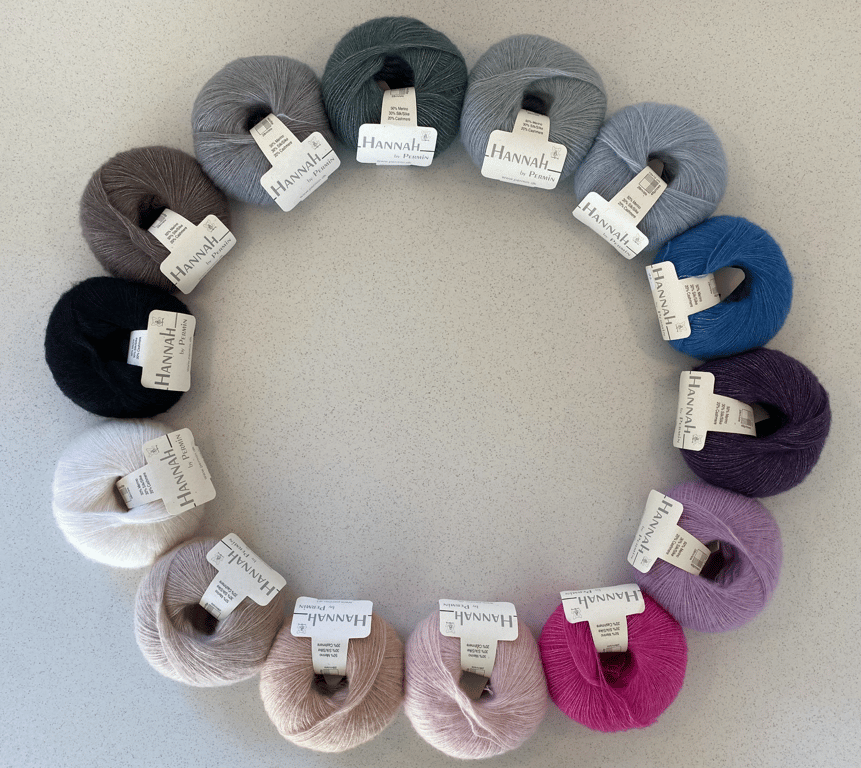 Kit: Halvvanter og tørklæde i Hannah garn (Cashmere, Silke, Merinould) billede 3