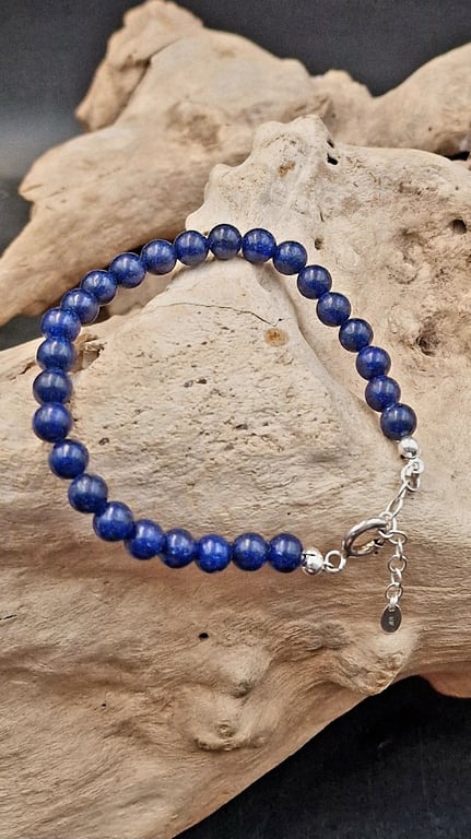 Lapis lazuli sølv armbånd - 22 cm.