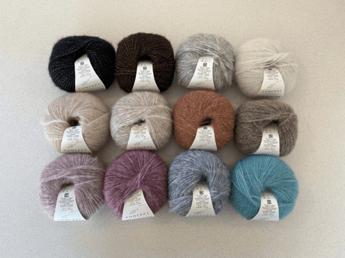 Garn: Alpaca Silver: Alpakka med diskret glimmer 