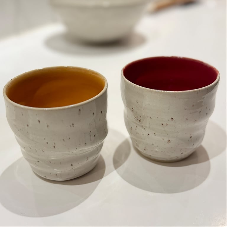 Spiralkrus råhvid med nister, orange billede 3