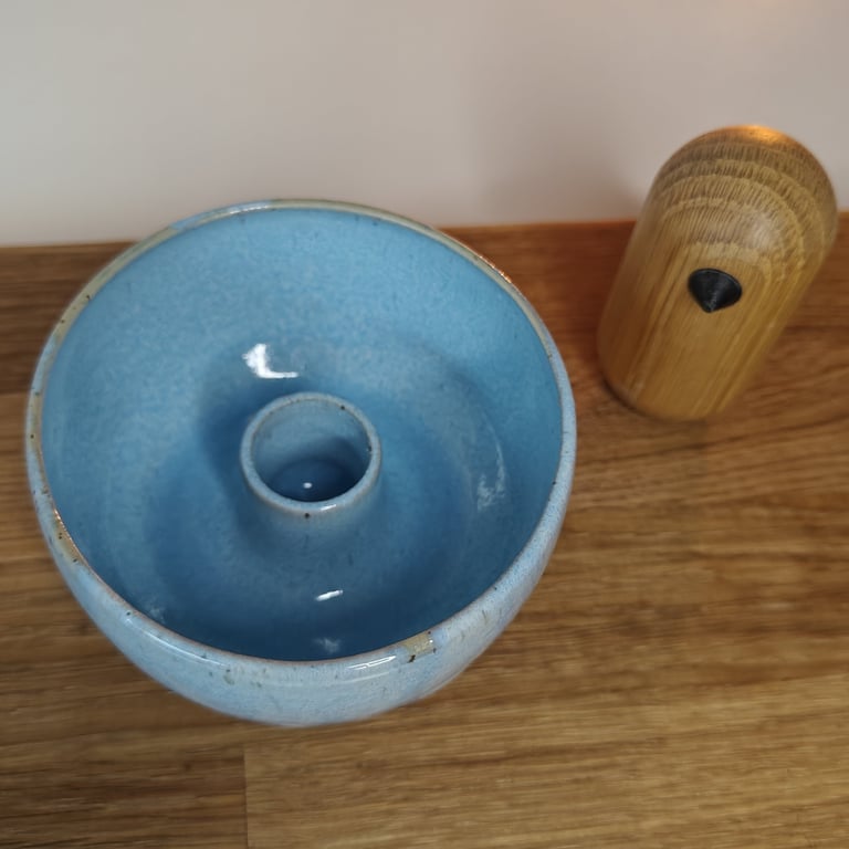 Vinterblå lysestage  billede 3