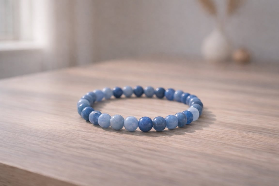 Blå Kvarts Armbånd 6 mm 