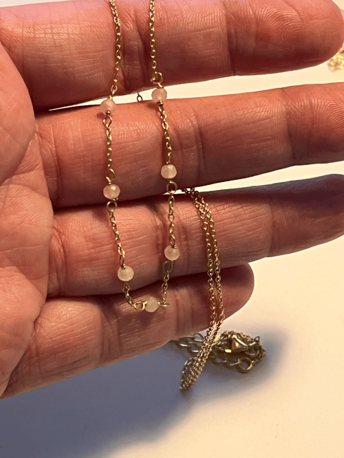 Halskæde med facetslibet Rosa Quartz  (3)