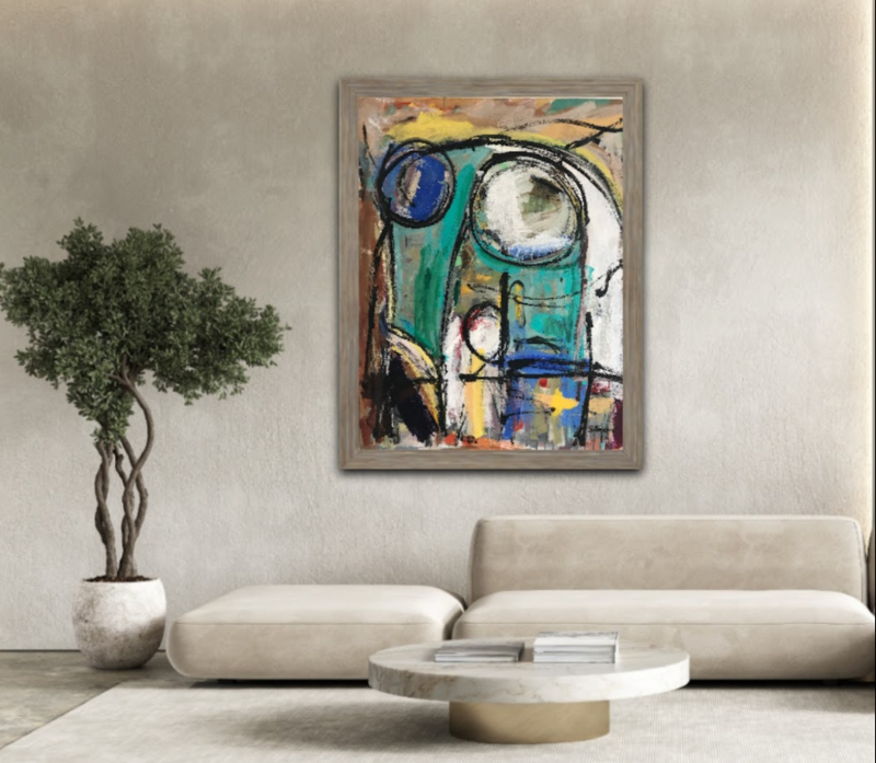 # 1106 Unik Kunstmaleri olie 80 X 100 cm billede 4