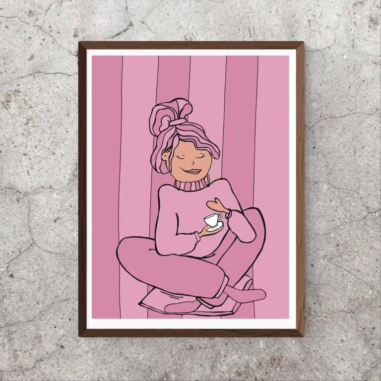 Plakat: Kaffepausen pink billede 2