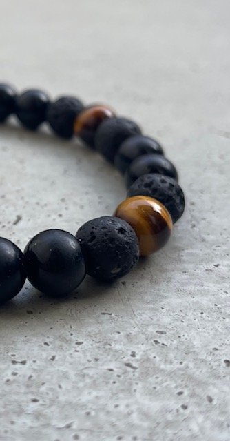 Obsidian, Tigerøje, Lava - Kvalitet A-AA billede 3