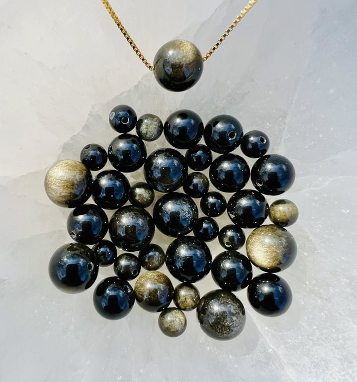 Guld Obsidian- vedhæng