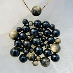 Guld Obsidian- vedhæng – produktbillede