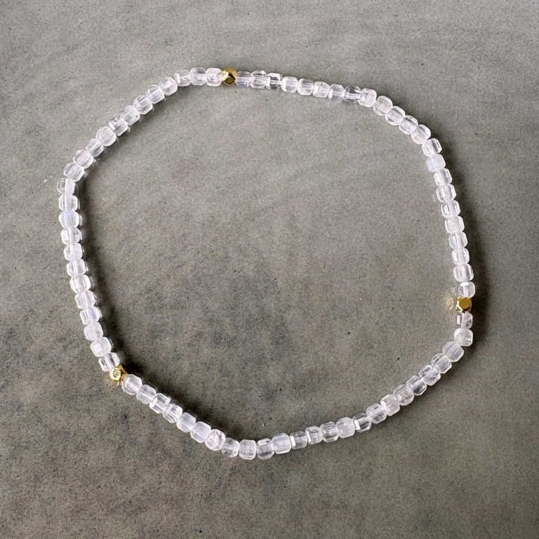 Hvid månesten armbånd 2,5mm billede 2