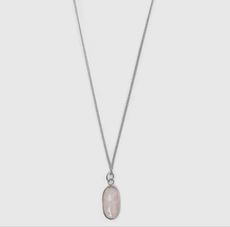 I AM Peaceful - Månesten halsæde Sølv (4)