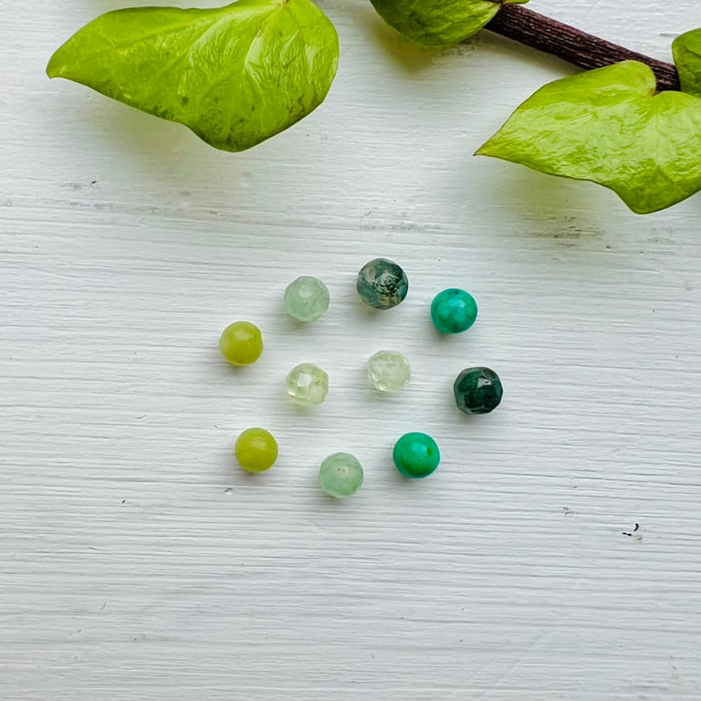 Krystal mix til din ørekæde- grøn