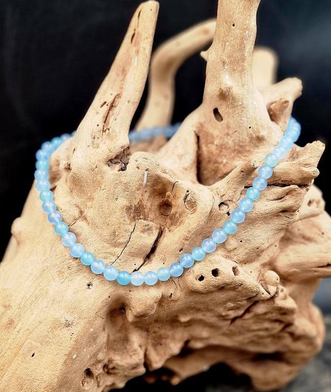 Blå jade halskæde / armbånd. billede 2