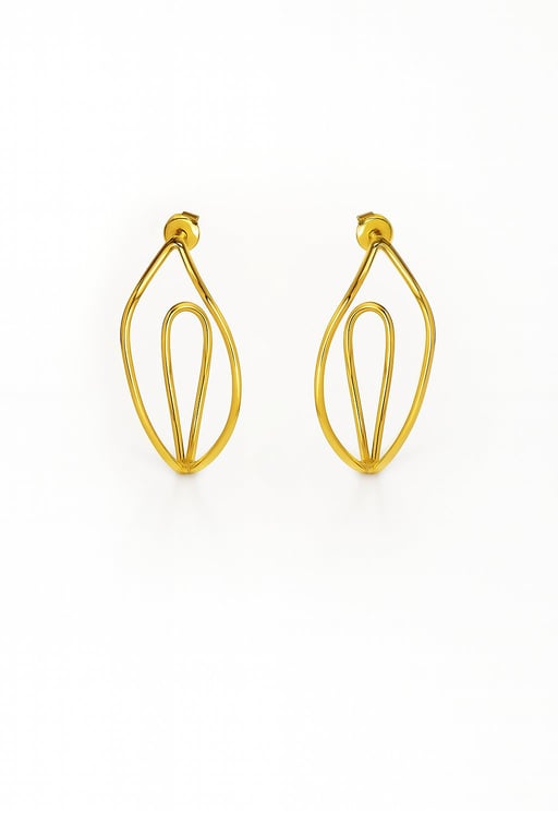 INEL Ocean Waves Hoops gold-plated