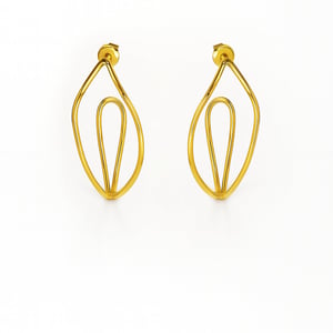 INEL Ocean Waves Hoops gold-plated – produktbillede