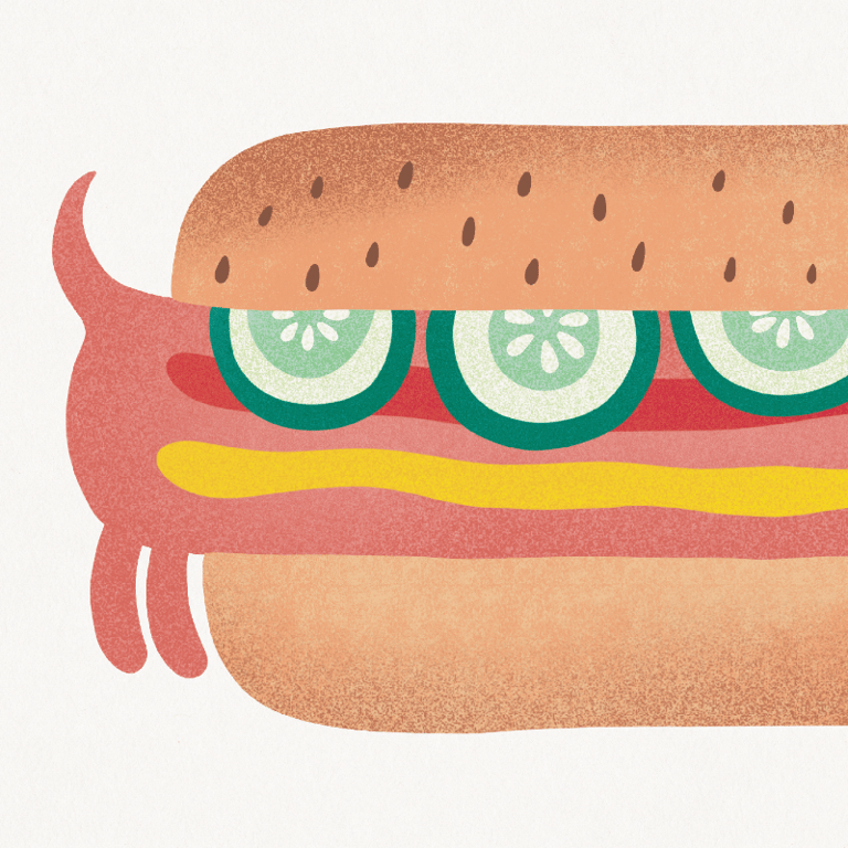 Pølsehund – todelt plakat billede 3