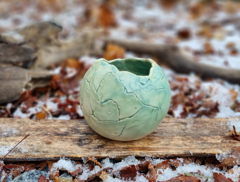 Kugle vase/skål . Lille. Diameter 9cm