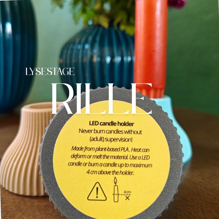 Rille Lysestage 1 stk  billede 11