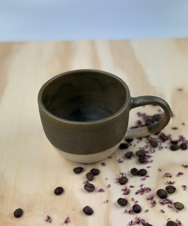 Brun lava kop med hank  billede 3