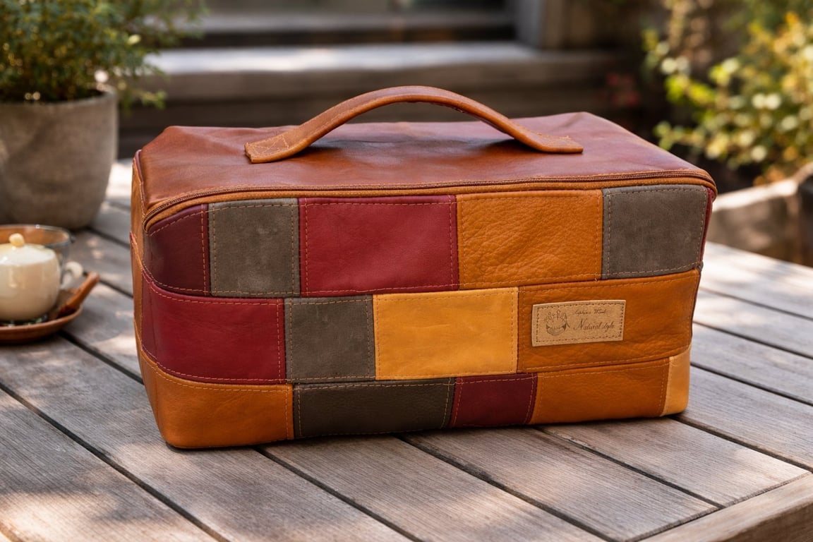 Skind boks UPCYCLING stor model 31 x 16 x 16 cm