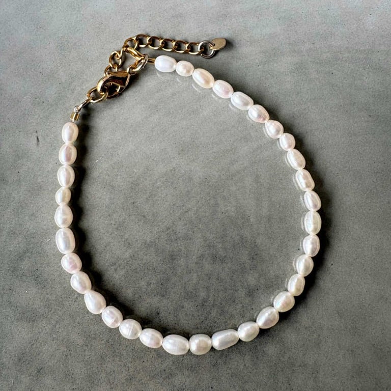 Ferskvandsperle armbånd  billede 2