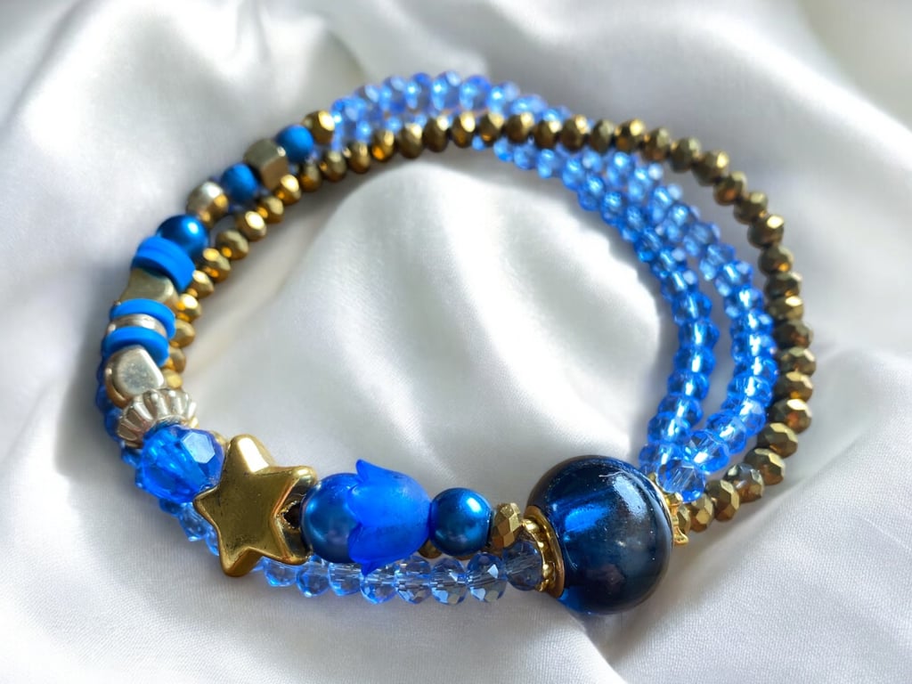 Blåt Armbånd