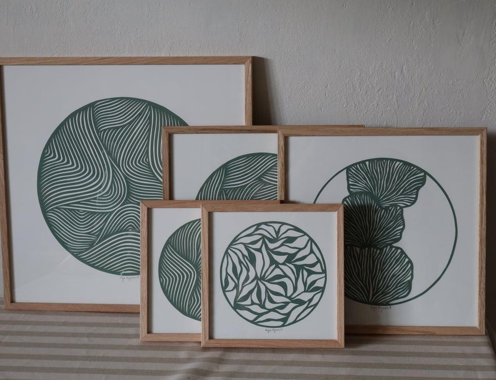 30x30cm papercut, salvie, indrammet  (3)