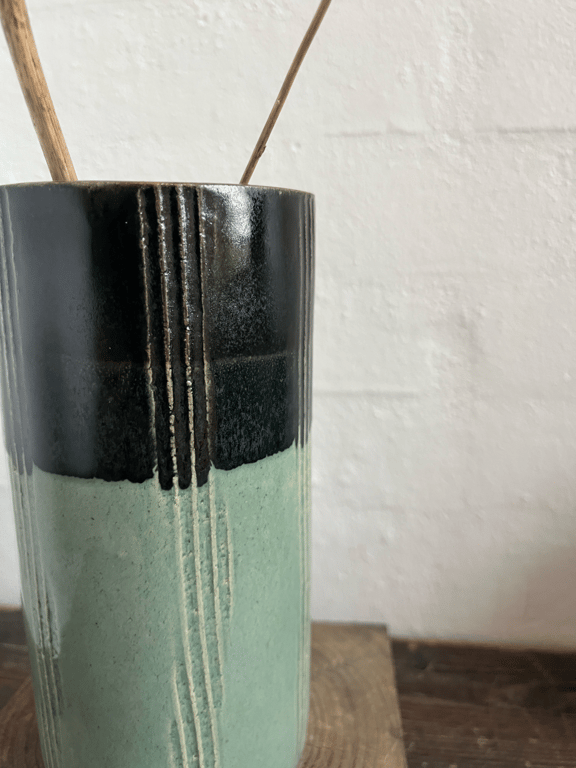 Vase, Lys himmelblå/sort billede 2