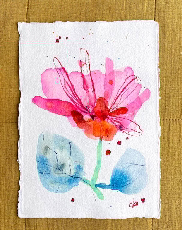 Pink single blomst #1 billede 2