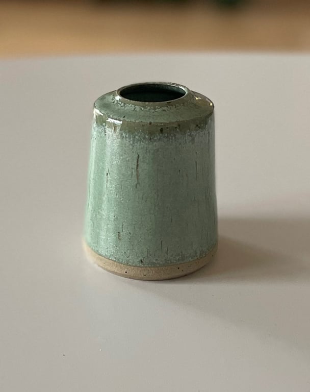 Vase, kobbergrøn - 10 cm